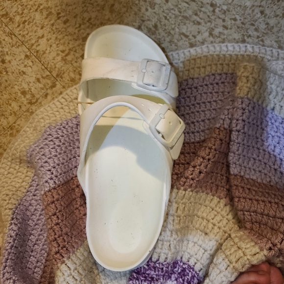 Birkenstock Shoes Copy White Birkenstocks Rubber Lightweight Flat Sandals 42 Poshmark